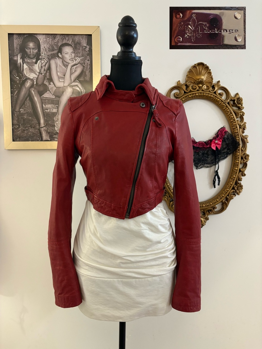 Mackage Red Lamb Leather Jacket